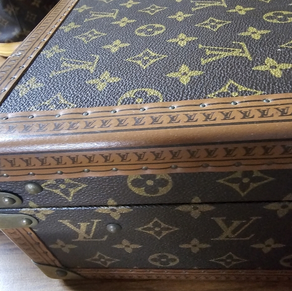 #00020-1143 VINTAGE 1970'S MONOGRAM LEATHER TRUNK SUITCASE 45 - Picture 8 of 11